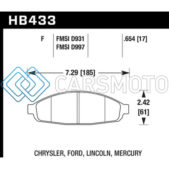 HAWK PERFORMANCE HB433F.654 HPS STREET BRAKE PADS