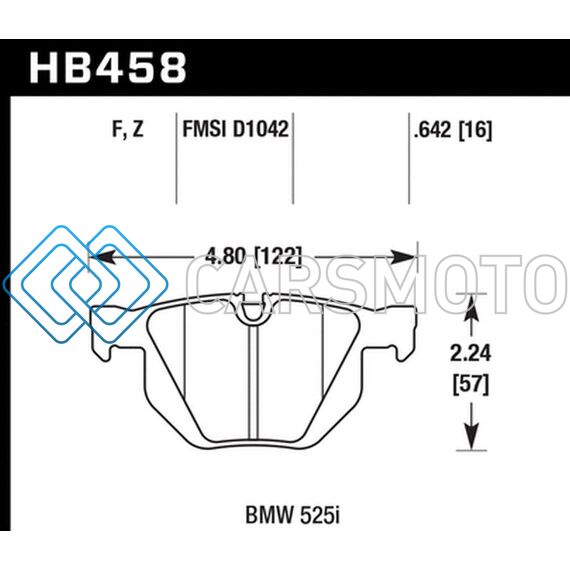 HAWK PERFORMANCE HB458B.642 15-16 BMW X5 XDRIVE35D/XDRIVE35I / 15-16 BMW X6 XDRIVE35I/SDRIVE35I HPS 5.0 REAR BRAKE PADS
