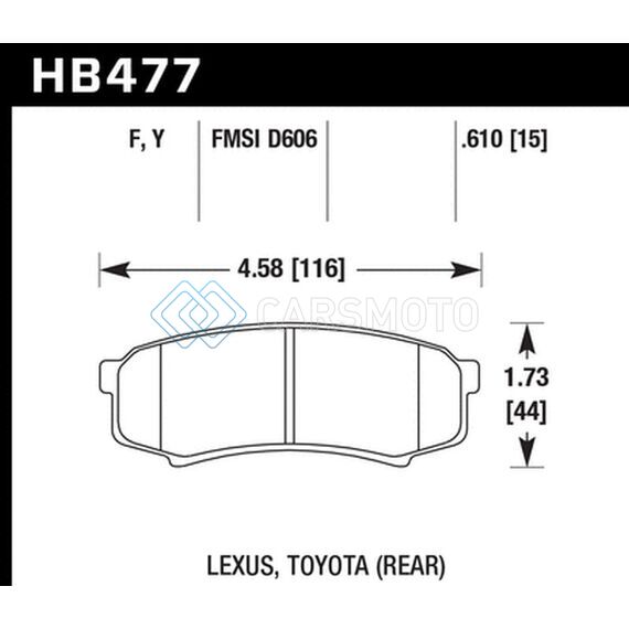 HAWK PERFORMANCE HB477Y.610 LTS STREET BRAKE PADS