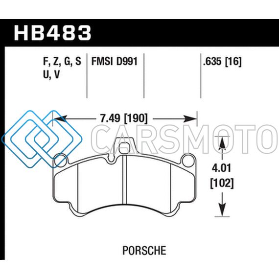 HAWK PERFORMANCE HB483Q.635 DTC-80 01-13 PORSCHE 911 (996/997) FRONT RACE BRAKE PADS