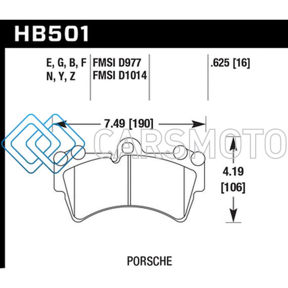 HAWK PERFORMANCE HB501N.625 07-15 AUDI Q7 BASE / PREMIUM HP+ COMPOUND FRONT BRAKE PADS
