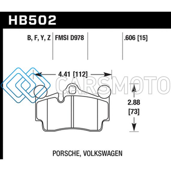 HAWK PERFORMANCE HB502F.606 PORSCHE / VOLKSWAGEN HPS STREET REAR BRAKE PADS
