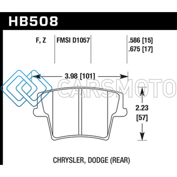 HAWK PERFORMANCE HB508F.675 05-10 CHRYSLER 300 (EXCEPT SRT8) / 08 DODGE CHALLENGER / 09-10 DODGE CHALLENGER SE/RT HPS