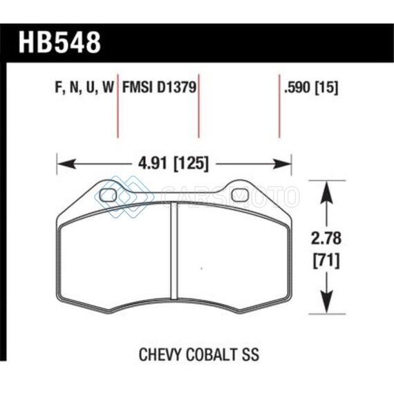 HAWK PERFORMANCE HB548B.510 08-10 CHEVROLET COBALT / HHR HPS 5.0 FRONT BRAKE PADS