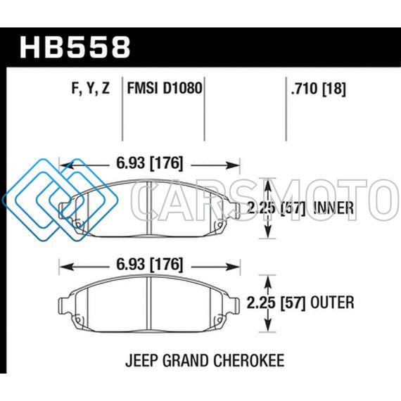 HAWK PERFORMANCE HB558F.710 HPS STREET BRAKE PADS