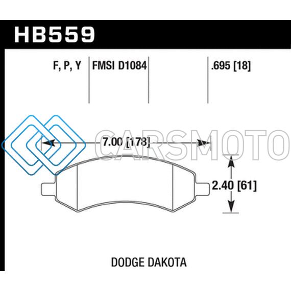 HAWK PERFORMANCE HB559P.695 06-16 DODGE RAM 1500 / 06-10 MITSUBISHI RAIDER SUPER DUTY FRONT BRAKE PADS