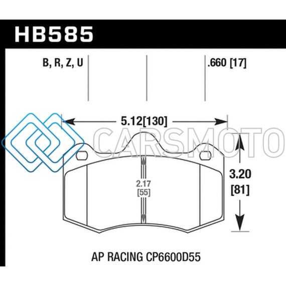 HAWK PERFORMANCE HB585B.660 12-14 MCLAREN MP4-12C HPS 5.0 FRONT BRAKE PADS