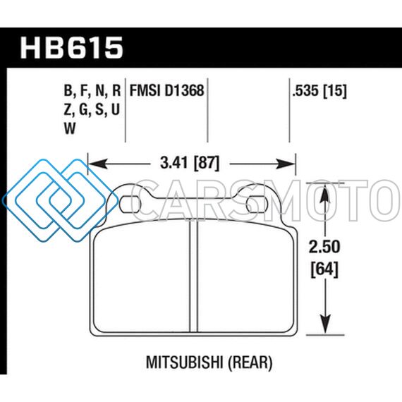 HAWK PERFORMANCE HB615G.535 EVO X DTC-60 RACE REAR BRAKE PADS
