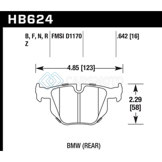 HAWK PERFORMANCE HB624F.642 06 BMW 330I/330XI / 07-09 335I / 07-08 335XI / 09 335D / 08-09 328I HPS STREET REAR BRAKE PADS