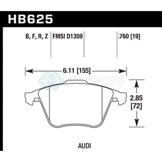HAWK PERFORMANCE HB625F.760 HPS STREET BRAKE PADS