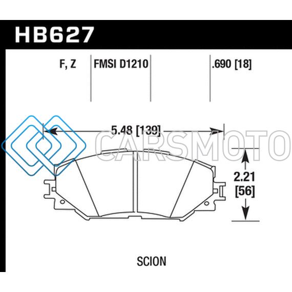 HAWK PERFORMANCE HB627F.690 08-11 SCION XB / 08-10 SCION XD / 09-10 TOYOTA COROLLA / 09-10 MATRIX / 06-10 RAV4 / 10 LEXUS H