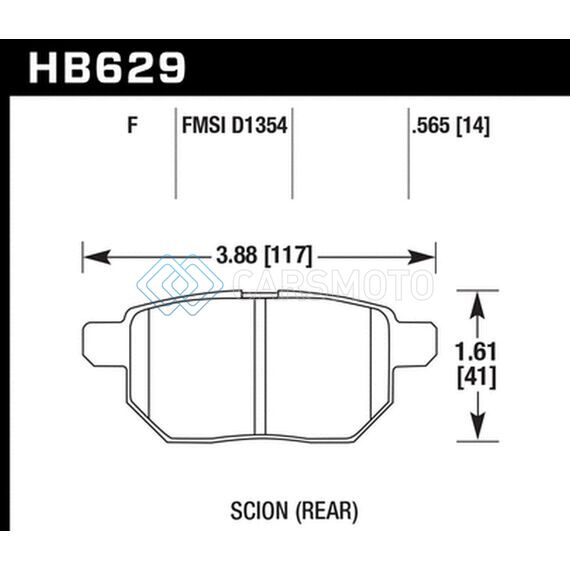 HAWK PERFORMANCE HB629B.565 08-15 SCION XB HPS 5.0 REAR BRAKE PADS