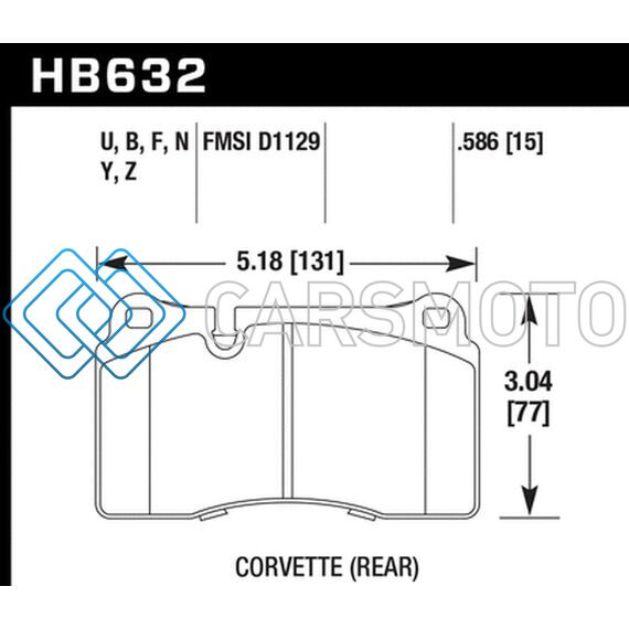 HAWK PERFORMANCE HB632Y.586 2005 ASTON MARTIN DB9 LTS STREET FRONT BRAKE PADS