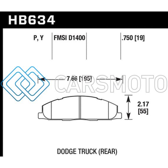 HAWK PERFORMANCE HB634P.750 SUPER DUTY STREET BRAKE PADS