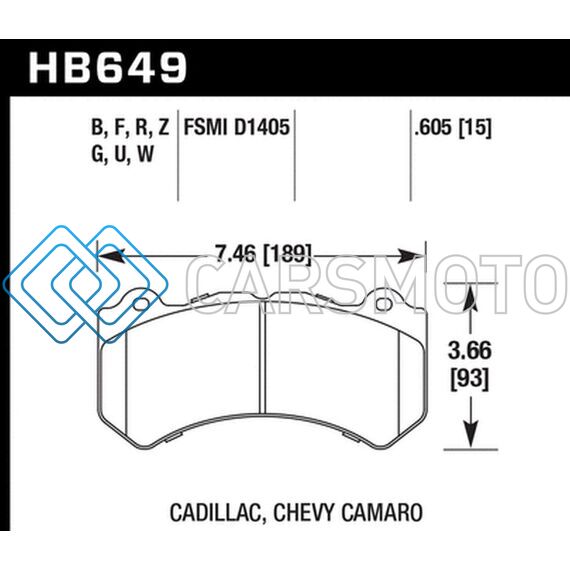 HAWK PERFORMANCE HB649Q.605 DTC-80 09-15 CADILLAC CTS-V FRONT RACE BRAKE PADS