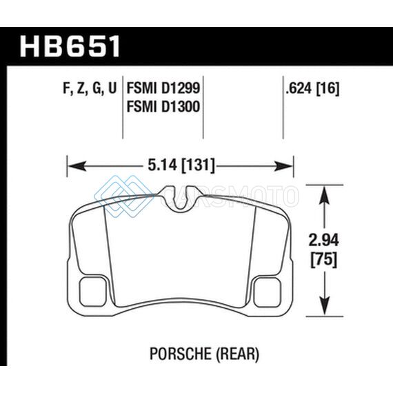 HAWK PERFORMANCE HB651B.624 12-13 PORSCHE 911 TURBO HPS 5.0 REAR BRAKE PADS