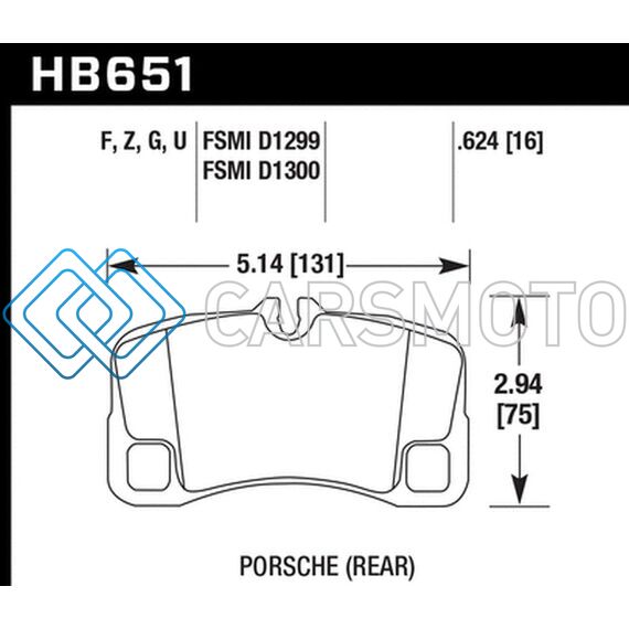 HAWK PERFORMANCE HB651Z.624 07-08 PORSCHE 911 TURBO/911 GT3/911 GT3 CUP REAR CERAMIC STREET BRAKE PADS