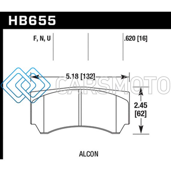 HAWK PERFORMANCE HB655B.620 ALCON HPS 5.0 STREET BRAKE PADS