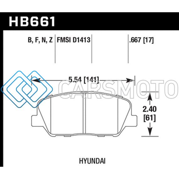 HAWK PERFORMANCE HB661F.667 10 HYUNDAI GENESIS COUPE (W/O BREMBO BREAKS) HPS STREET FRONT BRAKE PADS