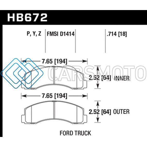 HAWK PERFORMANCE HB672P.714 10-14 FORD F-150 FRONT SUPER DUTY BRAKE PADS