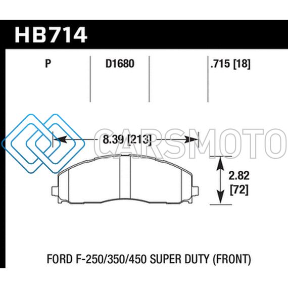 HAWK PERFORMANCE HB714Y.715 15-17 FORD F-250/350 LTS STREET FRONT BRAKE PADS
