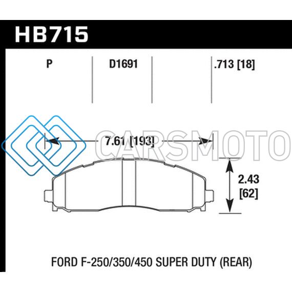 HAWK PERFORMANCE HB715P.713 2015 FORD F-250/350/450 SUPER DUTY REAR BRAKE PADS