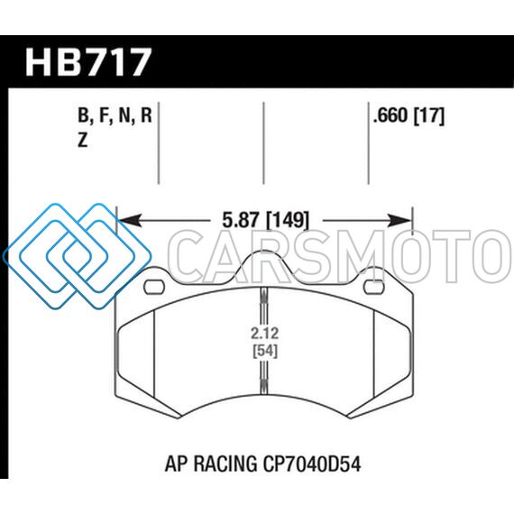 HAWK PERFORMANCE HB717B.660 AP RACING CP7040D54 HPS 5.0 BRAKE PADS