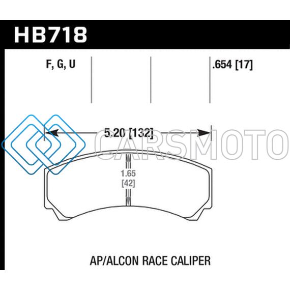HAWK PERFORMANCE HB718G.654 DTC-60 AP RACING/ALCON HB110 W/42MM RAD DEPTH RACING BRAKE PADS
