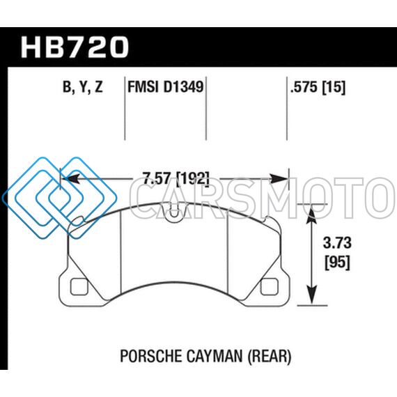 HAWK PERFORMANCE HB720Y.575 10-16 PORSCHE PANAMERA / 08-15 PORSCHE CAYENNE LTS STREET FRONT BRAKE PADS