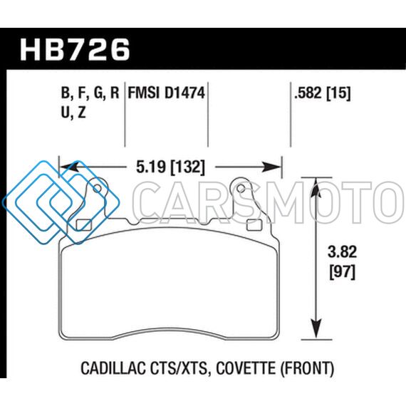 HAWK PERFORMANCE HB726N.582 10-17 CHEVROLET CAMARO HP+ COMPOUND FRONT BRAKE PADS