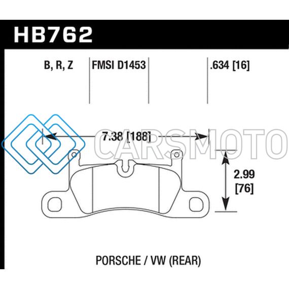 HAWK PERFORMANCE HB762B.634 2015 PORSCHE CAYENNE HPS 5.0 REAR BRAKE PADS