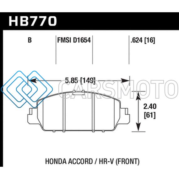 HAWK PERFORMANCE HB770B.624 13-17 HONDA ACCORD HPS 5.0 FRONT BRAKE PADS