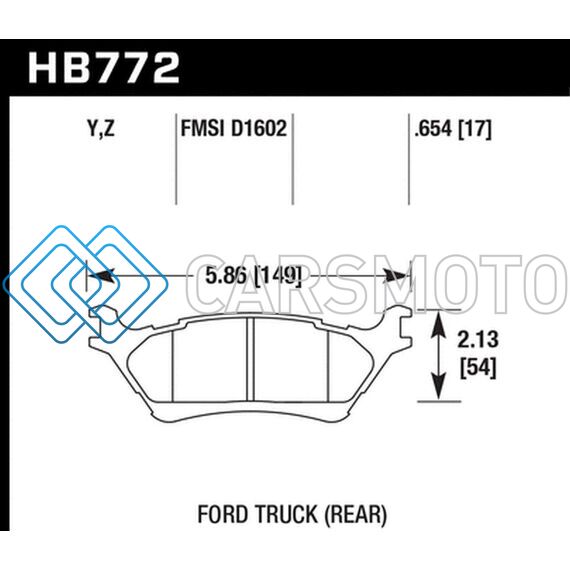 HAWK PERFORMANCE HB772Z.654 12-16 FORD F-150 PERFORMANCE CERAMIC STREET REAR BRAKE PADS