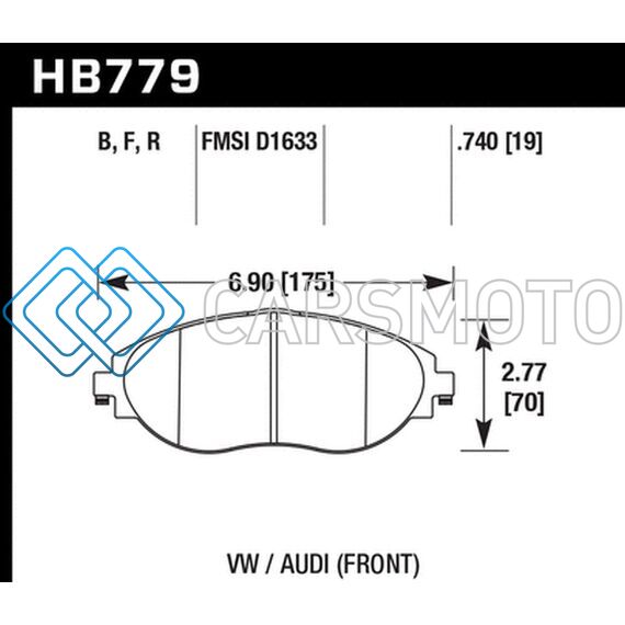 HAWK PERFORMANCE HB779F.740 15-16 AUDI S3 HPS STREET FRONT BRAKE PADS