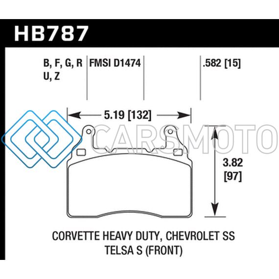 HAWK PERFORMANCE HB787B.582 15-17 CHEVY CORVETTE Z06 HPS 5.0 FRONT BRAKE PADS