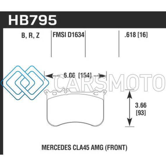 HAWK PERFORMANCE HB795Z.618 14-17 MERCEDES-BENZ CLA 45 AMG PERFORMANCE CERAMIC STREET FRONT BRAKE PADS