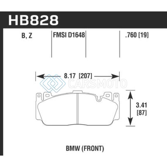 HAWK PERFORMANCE HB828B.760 12-17 BMW M6 / 14-17 BMW M6 GRAN COUPE / 13-16 BMW M5 HPS 5.0 FRONT BRAKE PADS