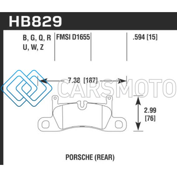 HAWK PERFORMANCE HB829Z.594 12-17 PORSCHE 911 PERFORMANCE CERAMIC STREET REAR BRAKE PADS