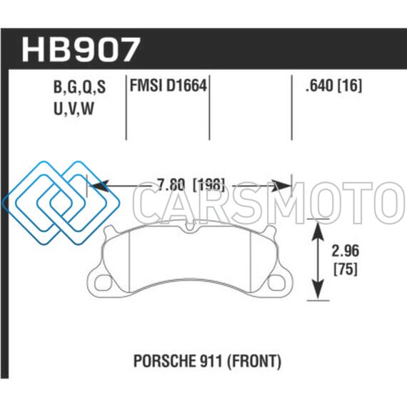 HAWK PERFORMANCE HB907G.640 12-16 PORSCHE 911 CARRERA S DTC-60 FRONT BRAKE PADS