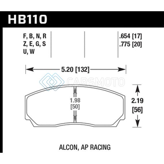 HAWK PERFORMANCE HB110F.654 AP CP5200 CALIPER HPS STREET BRAKE PADS