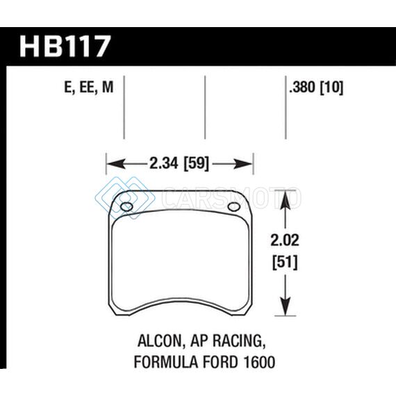 HAWK PERFORMANCE HB117E.380 AP RACING CP3696 BLUE 9012 RACE BRAKE PADS