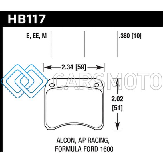 HAWK PERFORMANCE HB117M.380 AP RACING CP3696 BLACK RACE BRAKE PADS