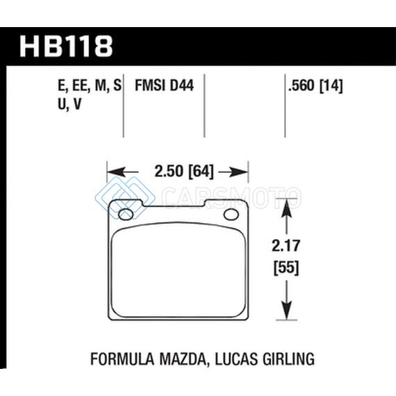 HAWK PERFORMANCE HB118M.560 1978 VOLVO 242 BLACK RACE FRONT BRAKE PADS