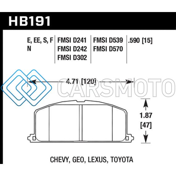 HAWK PERFORMANCE HB191D.590 1985 CHEVROLET NOVA FRONT ER-1 BRAKE PADS