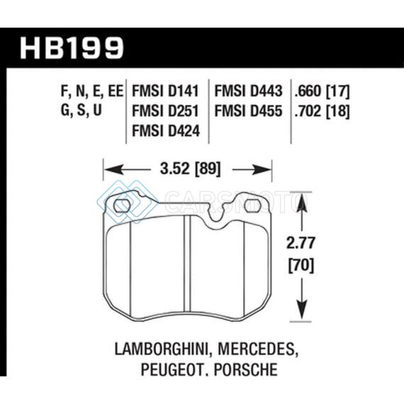 HAWK PERFORMANCE HB199B.702 88-89 PORSCHE 944 TURBO HPS 5.0 STREET BRAKE PADS - FRONT