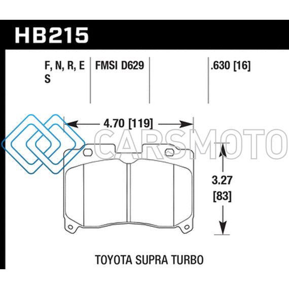 HAWK PERFORMANCE HB215F.630 93-98 TOYOTA SUPRA TT HPS STREET FRONT BRAKE PADS