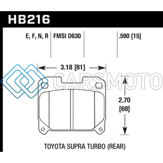 HAWK PERFORMANCE HB216F.590 93-98 TOYOTA SUPRA TT HPS STREET REAR BRAKE PADS