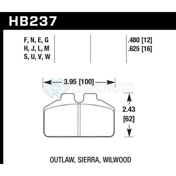 HAWK PERFORMANCE HB237M.480 FERRO-CARBON BLACK BRAKE PADS - 12.192MM PAD THICKNESS