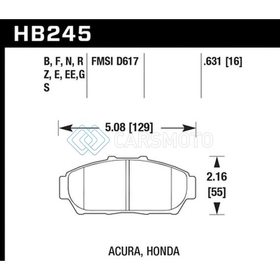HAWK PERFORMANCE HB245D.631 PERFORMANCE ER-1 MOTORSPORT BRAKE PADS