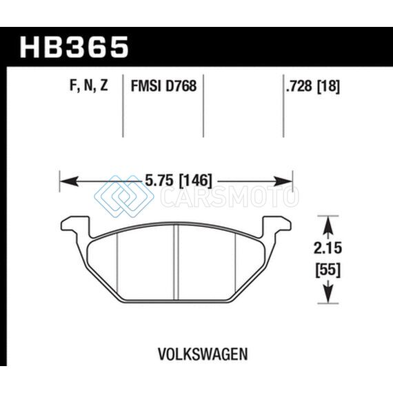 HAWK PERFORMANCE HB365B.728 HPS 5.0 STREET BRAKE PADS - FRONT